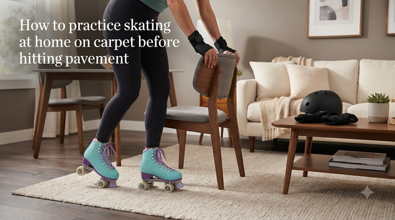 How to practice skating at home on carpet before hitting pavement