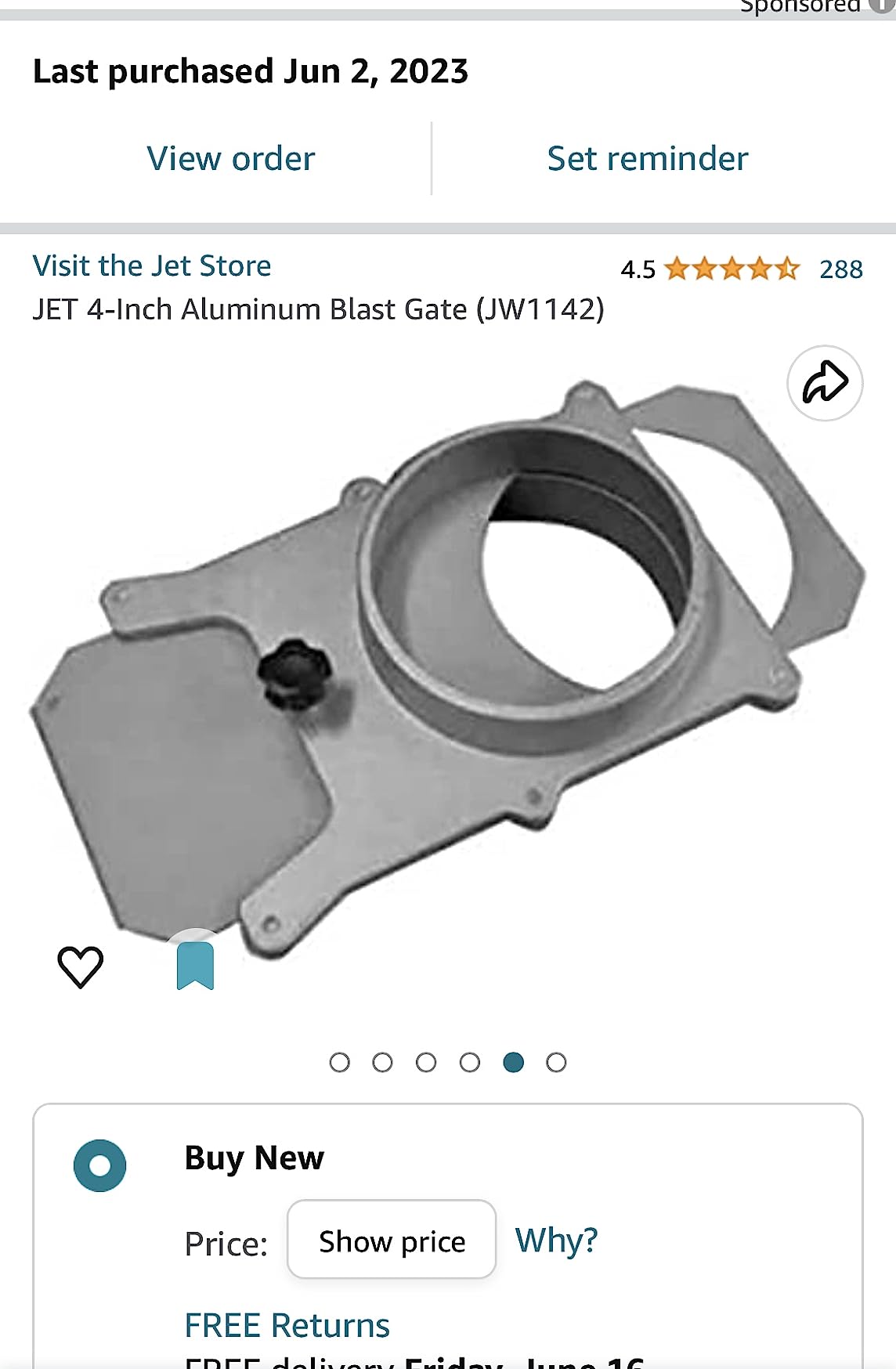 JET 4-Inch Aluminum Blast Gate (JW1142) customer photo 1