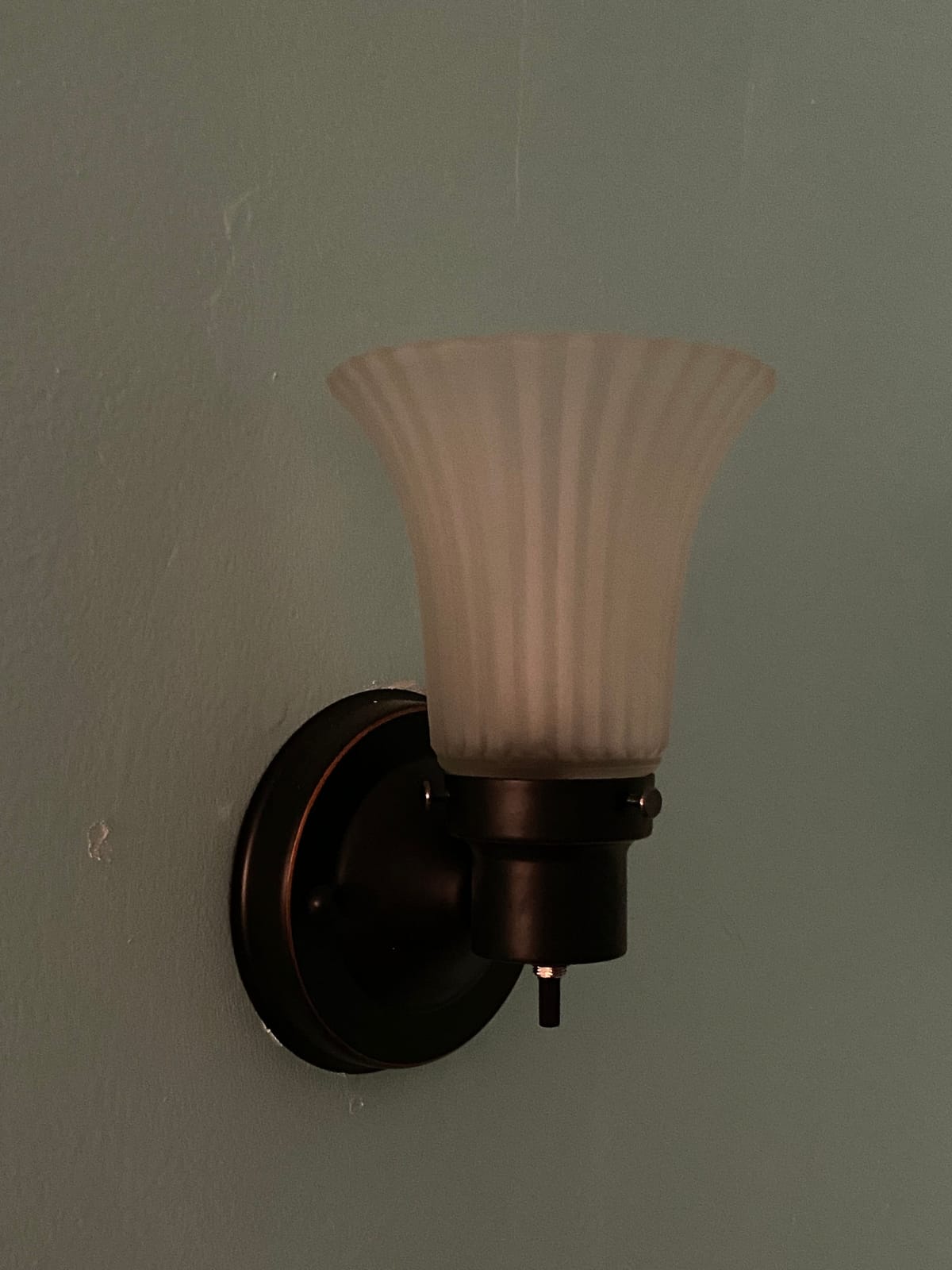 Design House Village Traditional 1-Light Indoor Dimmable Wall Sconce, Frosted Flute Glass, Twist On/Off Switch, Bathroom Bedroom Hallway, Oil-Rubbed Bronze, 8.25 in H x 5.1 in W, Uses 60W Bulb, 505115 customer photo 1