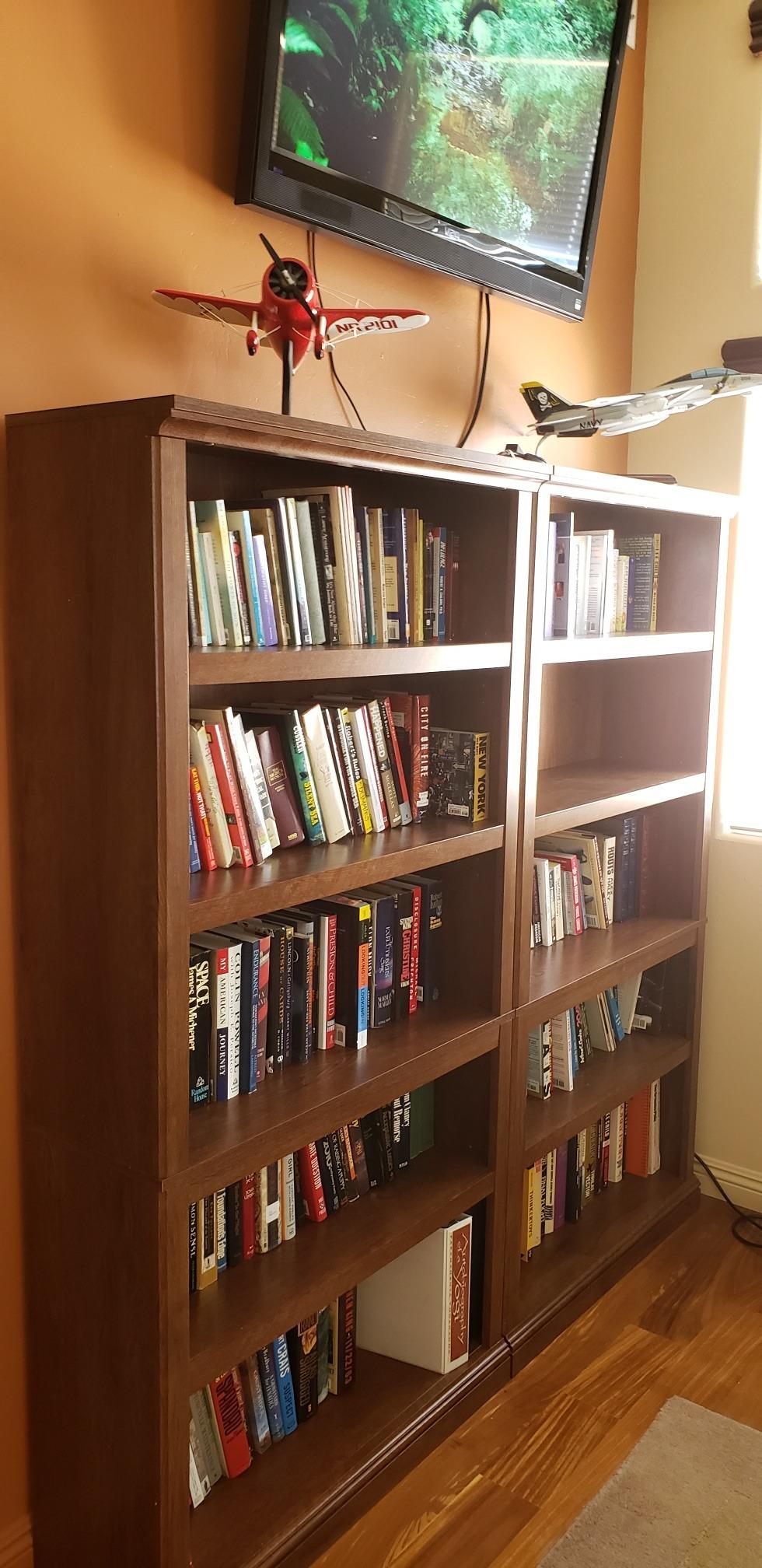 Sauder 5-Shelf Split Bookcase/ Book shelf, Oiled Oak finish customer photo 2