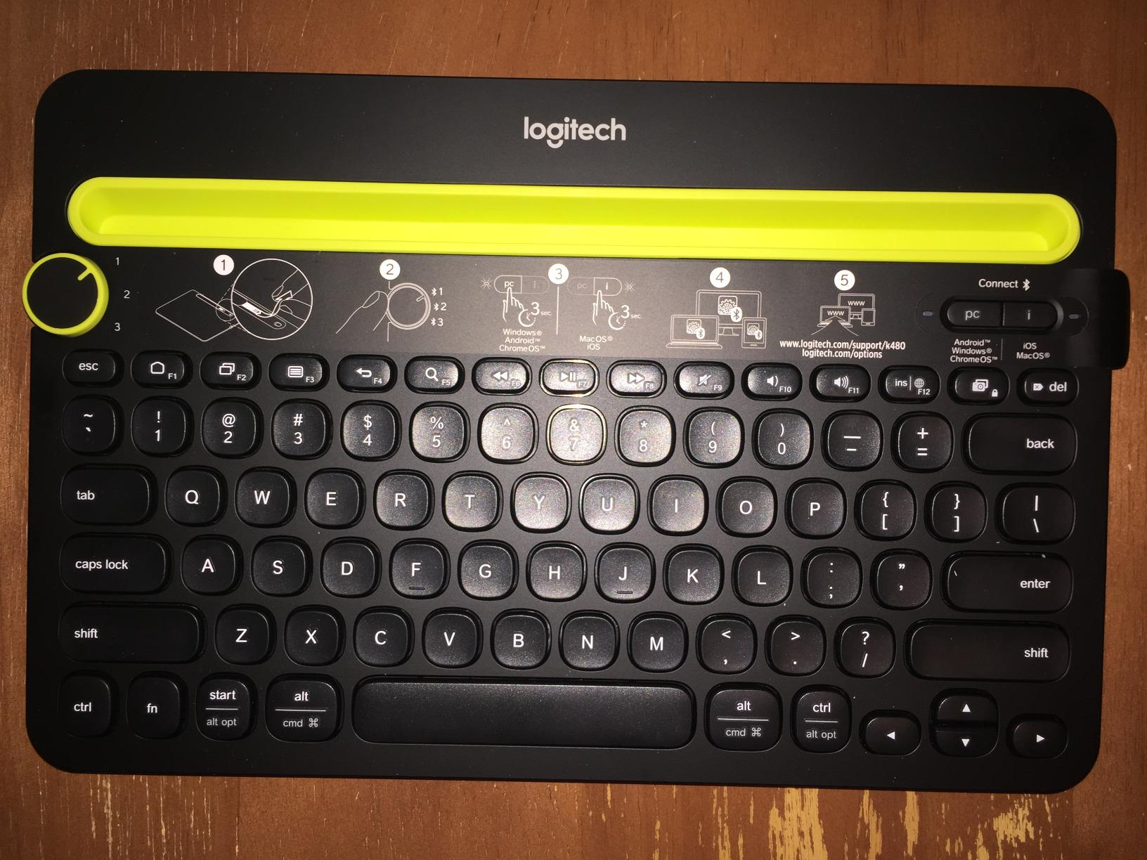 Logitech K480 Wireless Multi-Device Keyboard for Windows, macOS, iPadOS, Android or Chrome OS, Bluetooth, Compact, Compatible with PC, Mac, Laptop, Smartphone, Tablet - Black customer photo 1