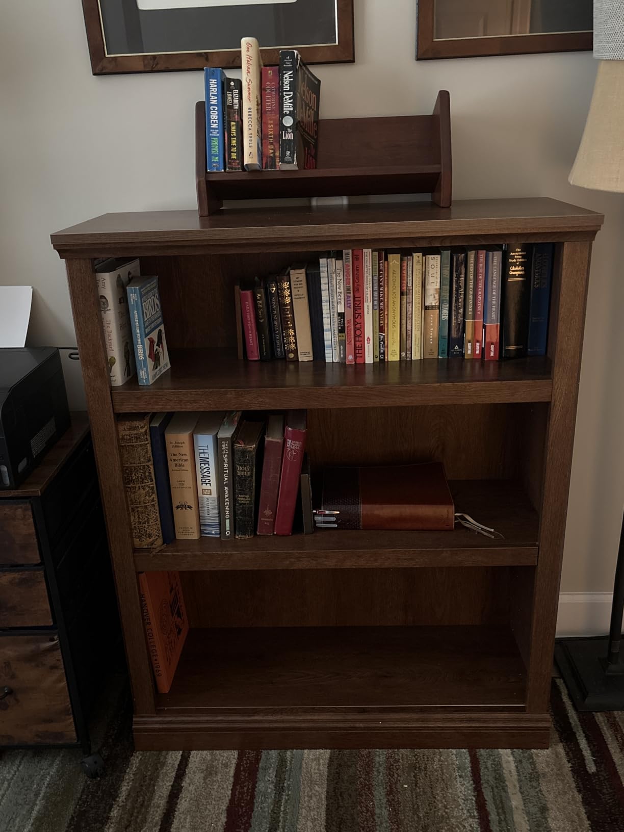 Sauder 3 Tier Book Shelf Wooden Bookcase Multipurpose Bookshelf for Home Office, Living Room, in Estate Black customer photo 1