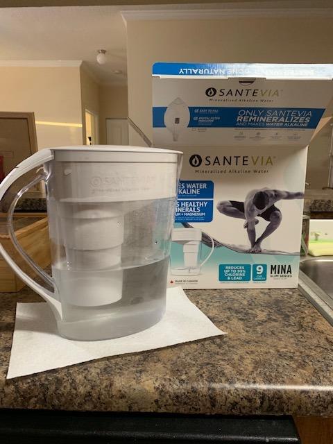 Santevia MINA Alkaline Water Filter Pitcher | 9-Cup at Water Filter System That Adds Minerals and Makes Alkaline Water | Fluoride, Chlorine and Lead Water Filter | American Filtration Media customer photo 1