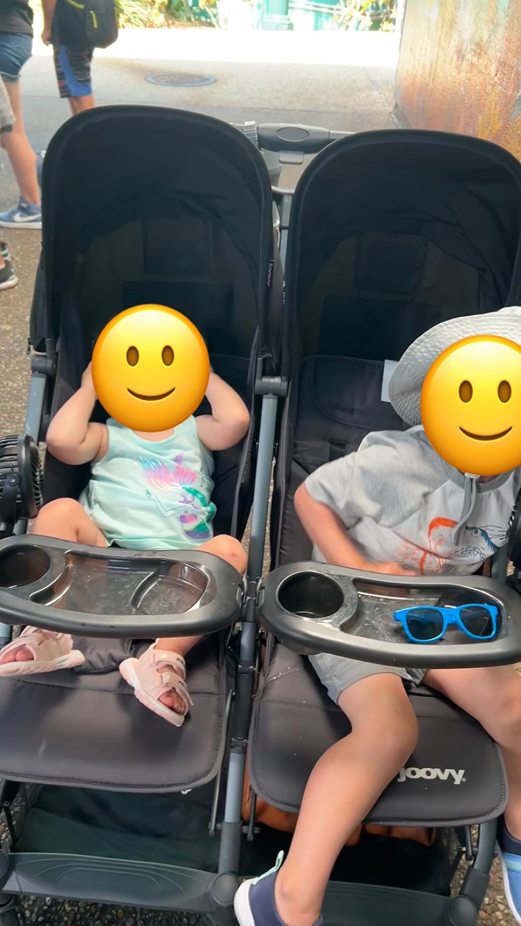 Joovy Kooper X2 Lightweight Travel Double Stroller, Sand customer photo 2