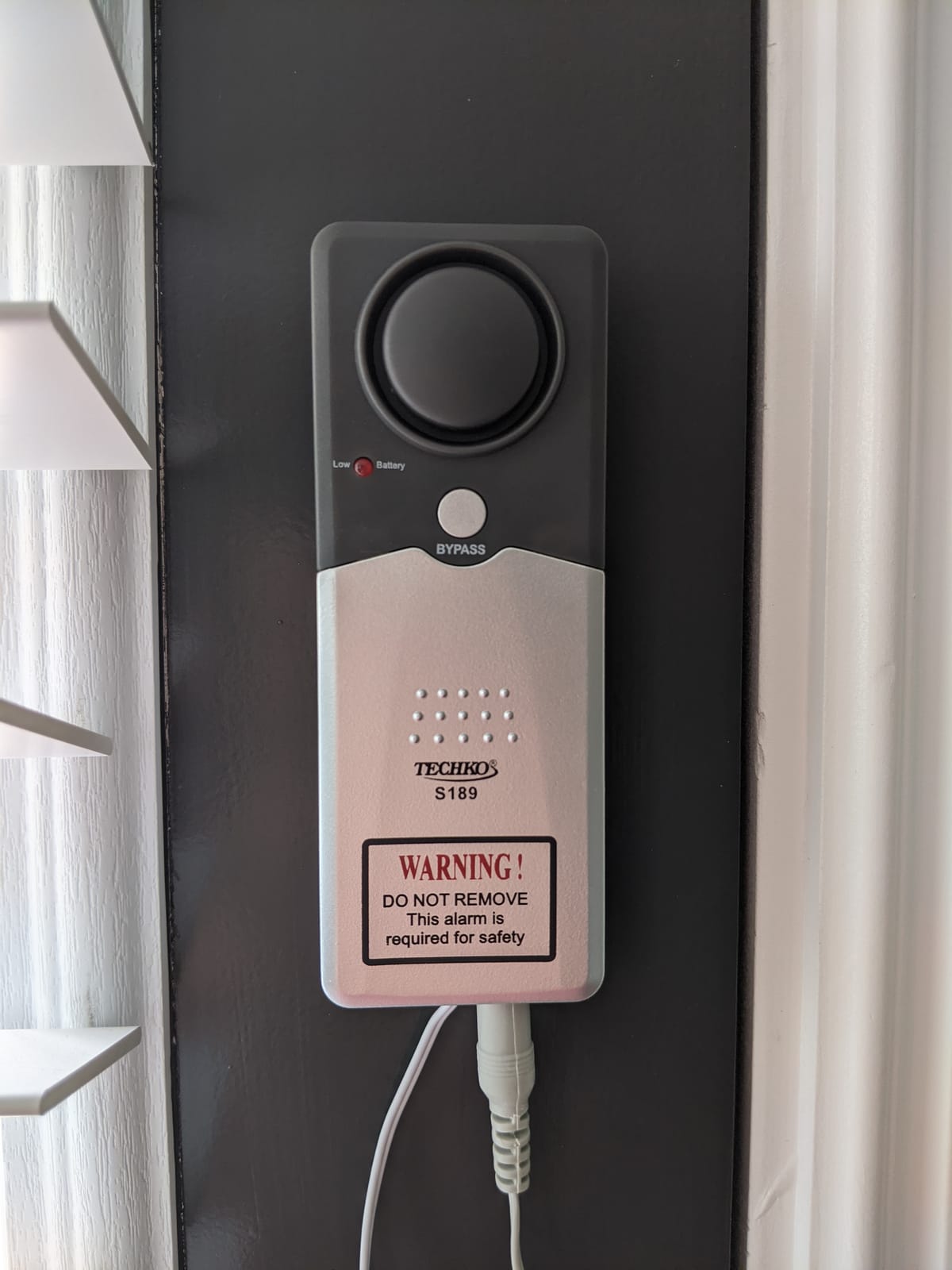 Techko S189 Ultra Slim Safe Pool Alarm for Kids, ETL Listed UL 2017 Compliant, Indoor/Outdor Weather Resistant, 110db Loud Alarm with 2X Bypass Buttons, Gray, 1Count customer photo 2