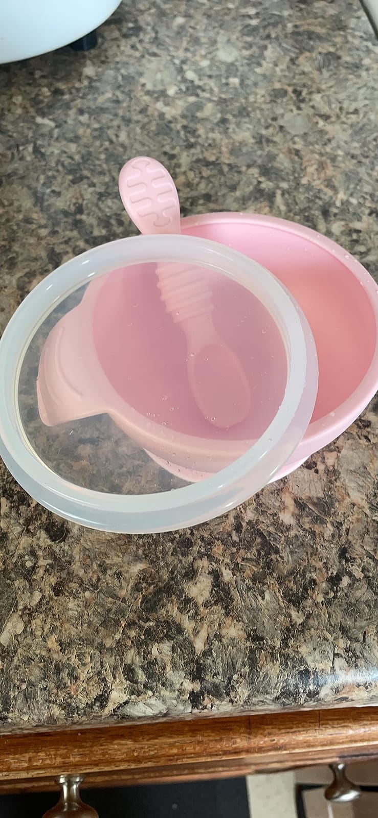 Bumkins Baby Bowl, Silicone Feeding Set with Suction for Baby and Toddler, Includes Spoon and Lid, First Feeding Set, Training Essentials for Baby Led Weaning for Babies 4 Months Up, Sage customer photo 1