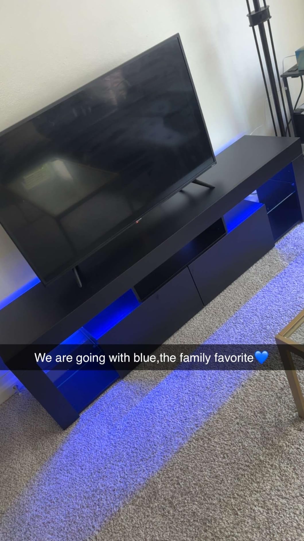 WLIVE 63 Inch TV Stand for 55/65/70 Inch TVs, Modern Entertainment Center with 20 LED Lights & 2 Large Storage Drawers, Media Console Table, Gaming Television Stands for Living Room, Bedroom, Black customer photo 1