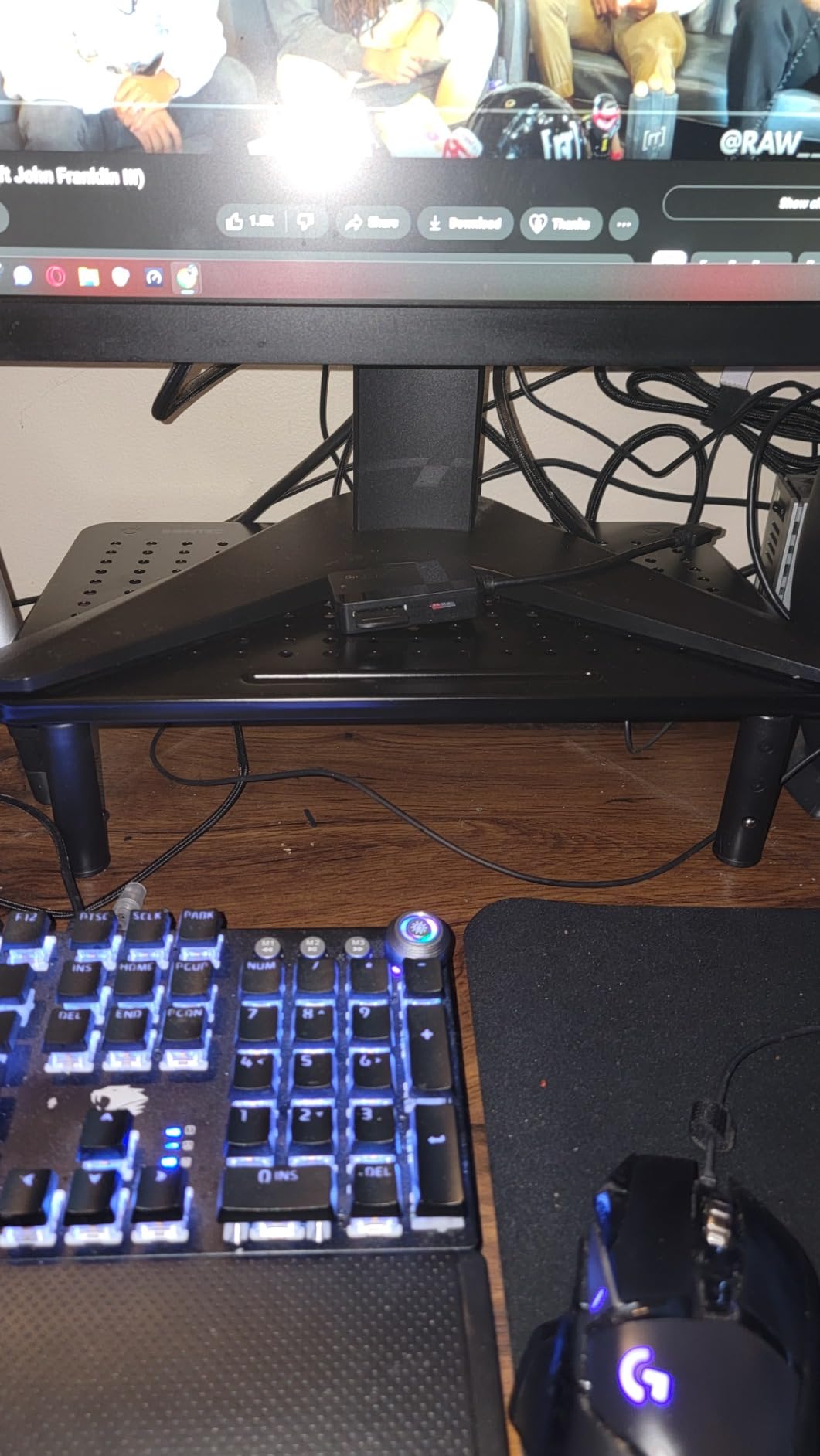BONTEC 2 Pack Adjustable Monitor Stand Riser with Drawer, Supports 44lbs customer photo 2