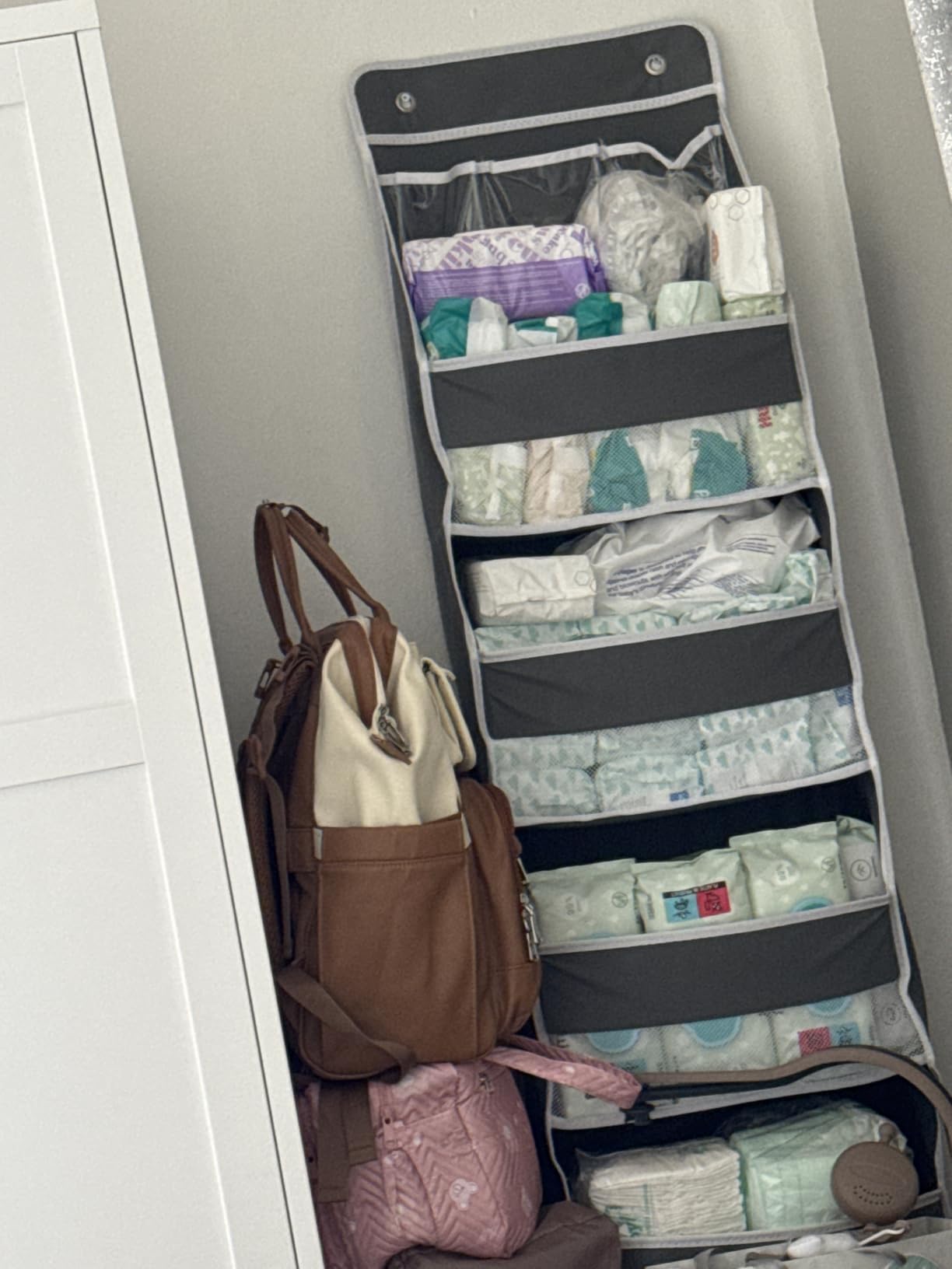 Univivi Over the Door Organizer for Baby Nursery, Beige Pattern, 6-Shelf customer photo 2