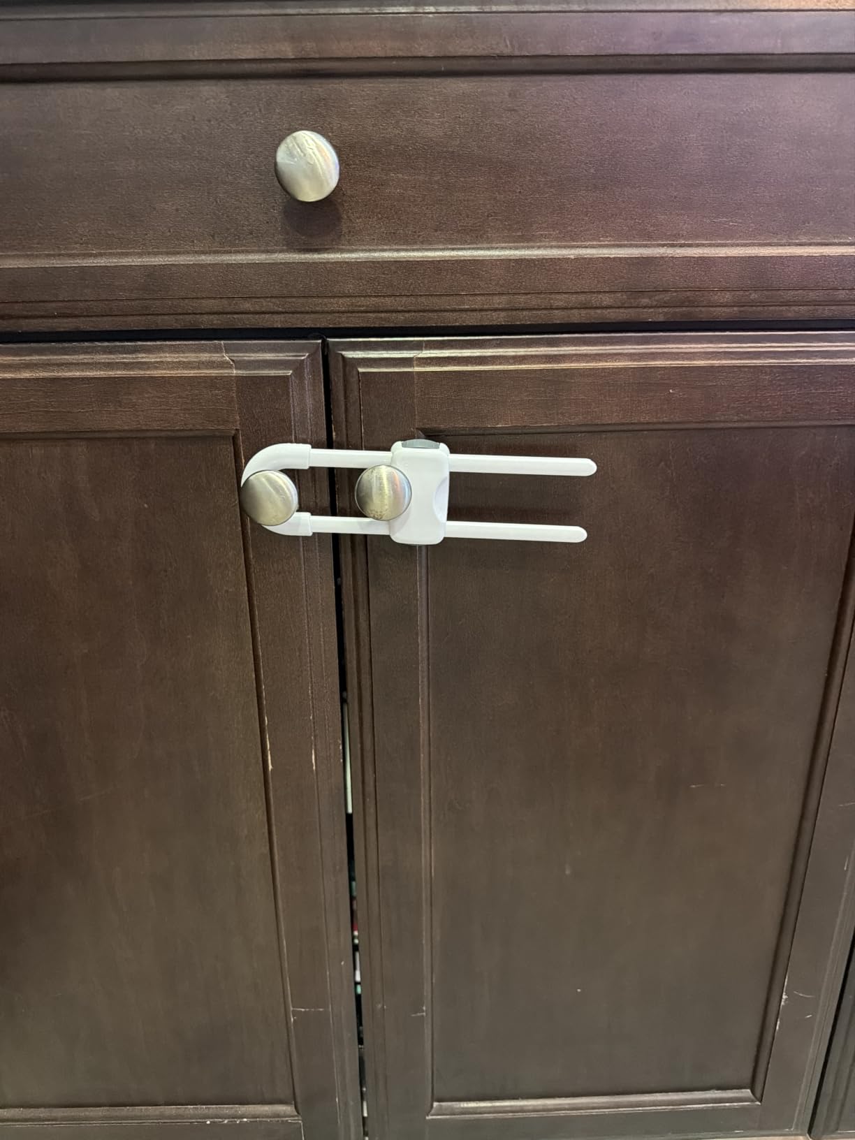 Jetec 10 Pack Baby Proof Cabinet Locks Adjustable U Shaped,White customer photo 2