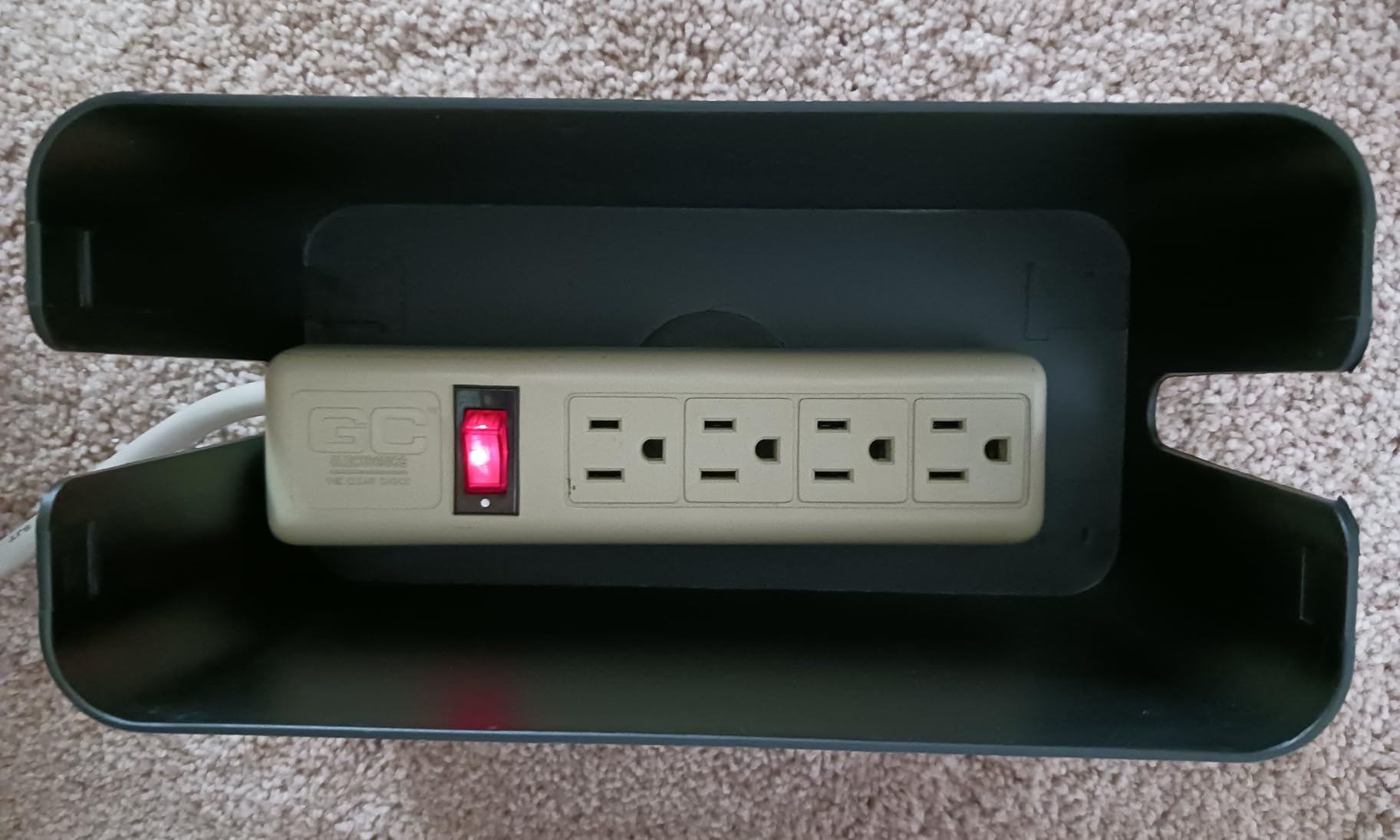 Cable Management Box,Power Cover Surge Protector for Desk Small Black customer photo 2