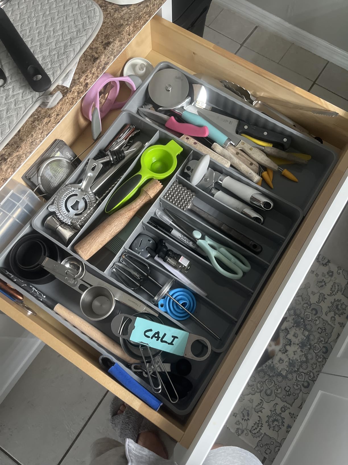 Simple Houseware Expandable Kitchen Drawer Flatware Organizer, White customer photo 1