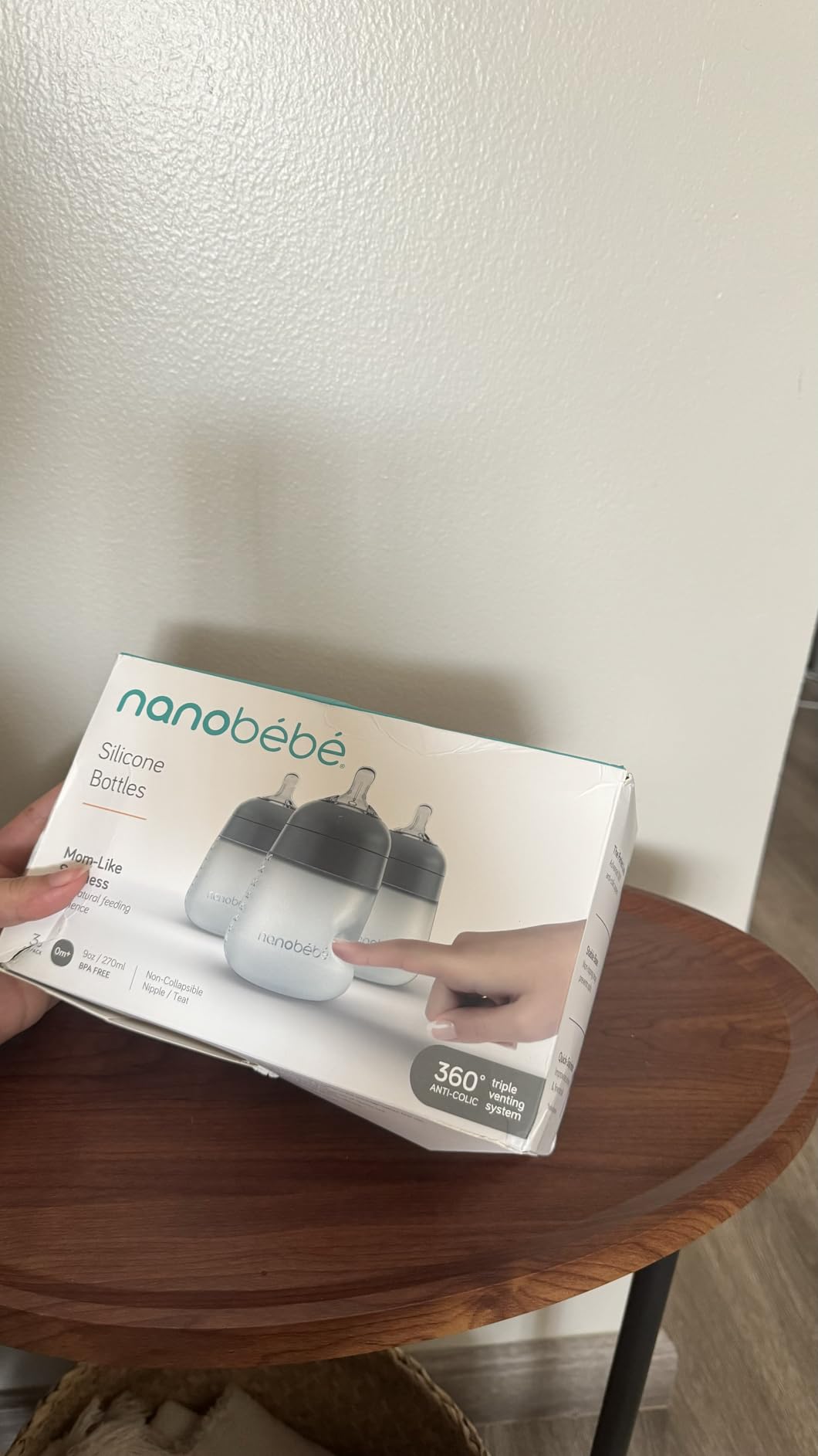 Nanobebe Flexy Silicone Baby Bottle, Anti-Colic, Natural Feel, Non-Collapsing Nipple, Non-Tip Stable Base, Easy to Clean 3-Pack, Teal, 5 oz customer photo 2