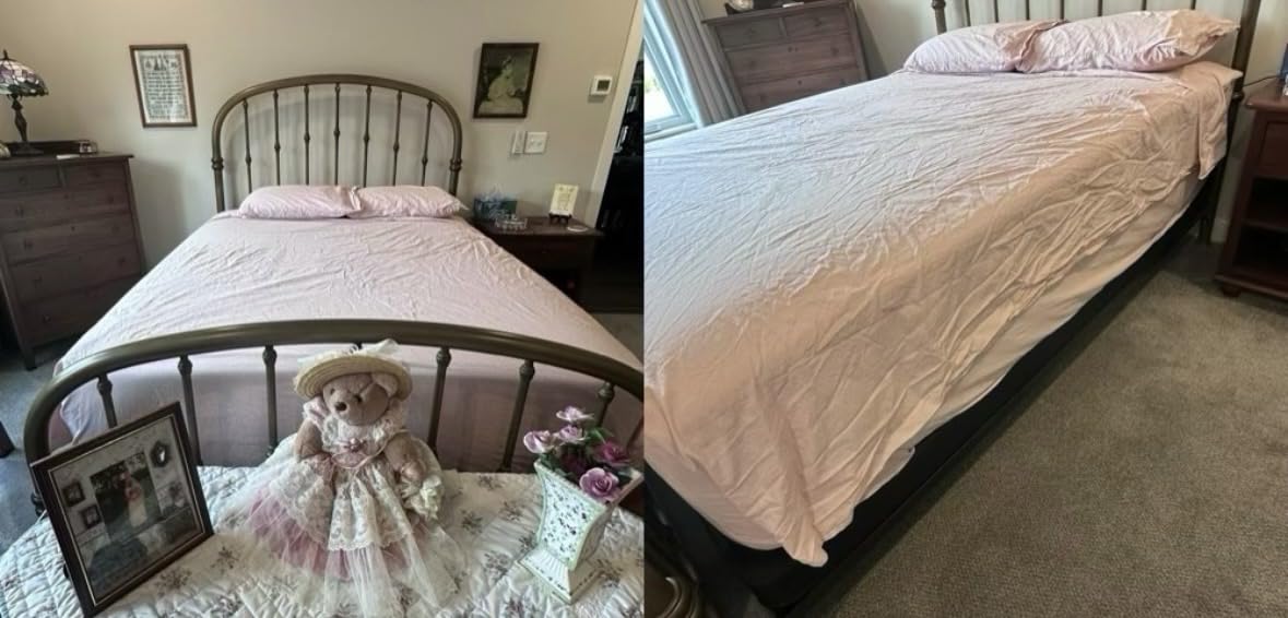 HYPREST Extra Deep Pocket Queen Sheets 18-24 Inch, 100% Cotton Percale 4pc customer photo 2