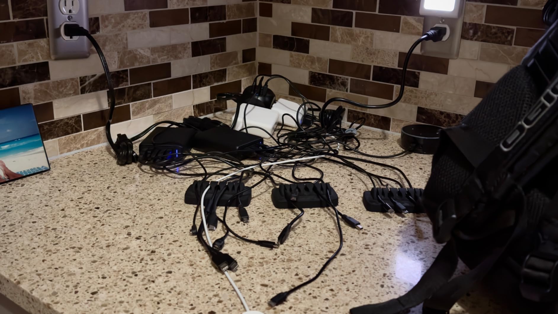 ZhiYo 2 Pack Cable Management Box, Medium & XL, Power Strip Organizer Black customer photo 1
