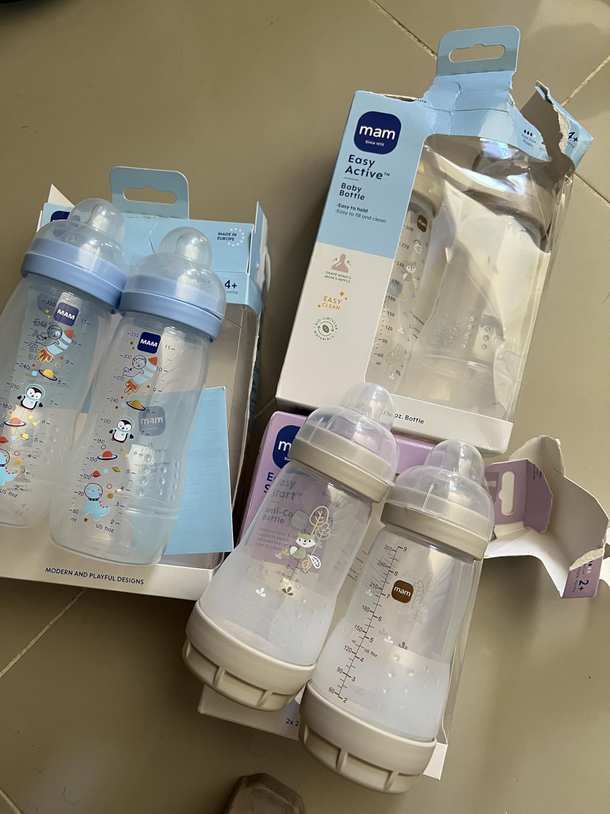 MAM 9oz Easy Start Anti-Colic+ Vented Baby Bottle, 2+ Months, 2 Pack, Boy customer photo 2