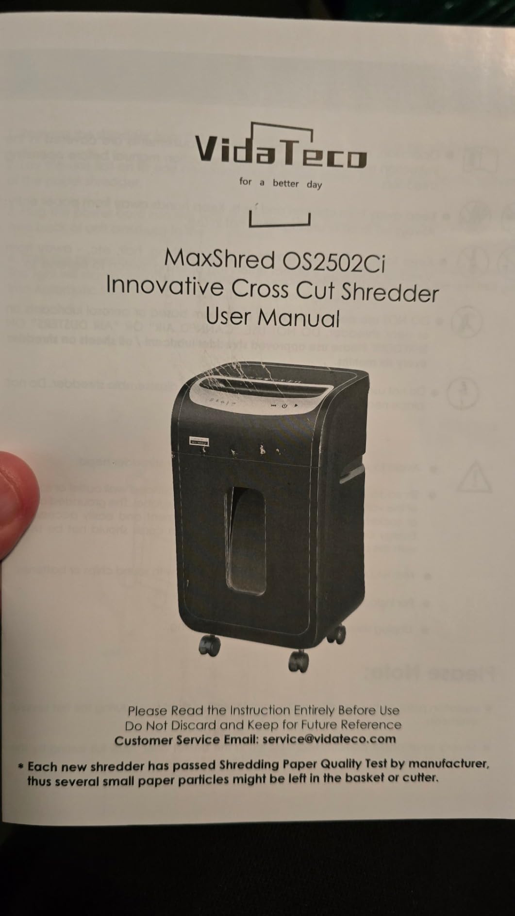 VidaTeco 14-Sheet Micro Cut Paper Shredder for Home Office Heavy Duty customer photo 2