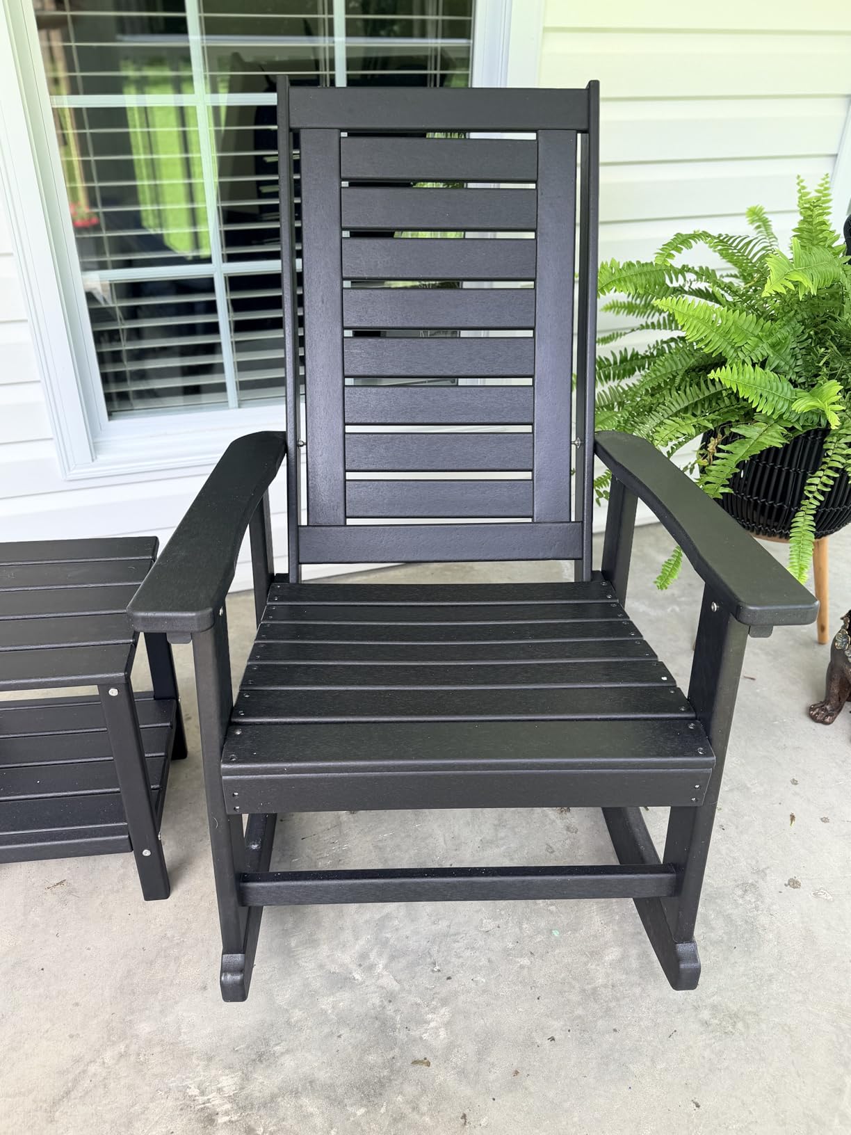 GREENVINES Oversized Outdoor Rocking Chairs Set of 2, HDPE Rocker, Black customer photo 2