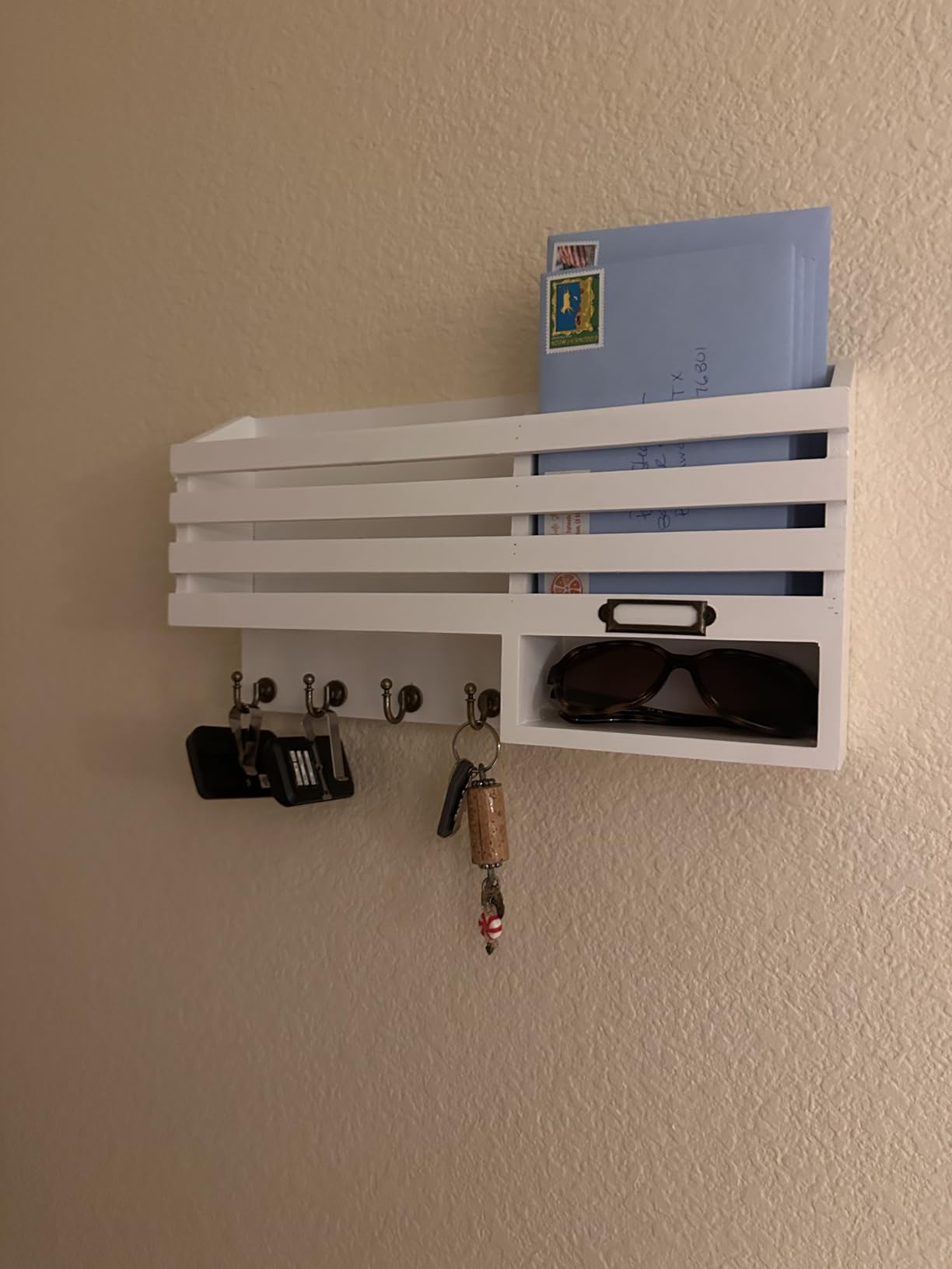 FifthQuarter Key and Mail Holder Wall Mount with Drawer and 6 Sturdy Hooks customer photo 1