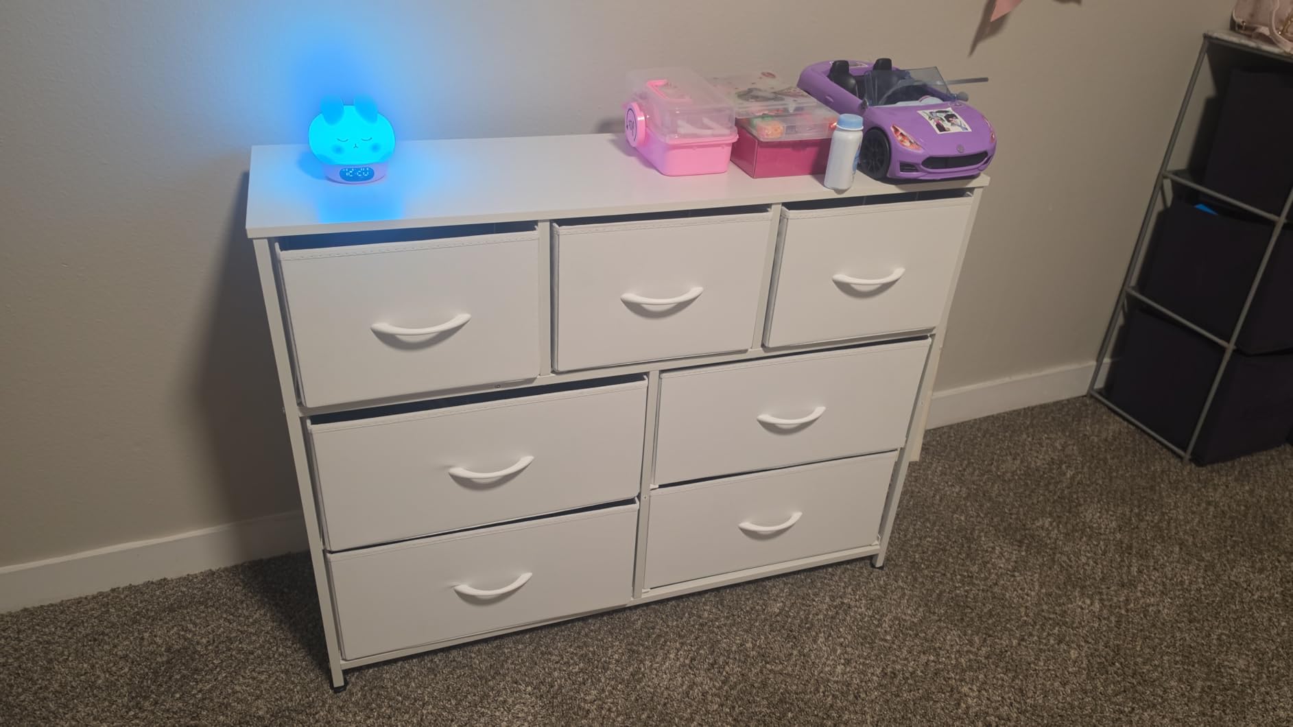 WLIVE Dresser for Bedroom, 7 Drawers, TV Stand, White customer photo 1