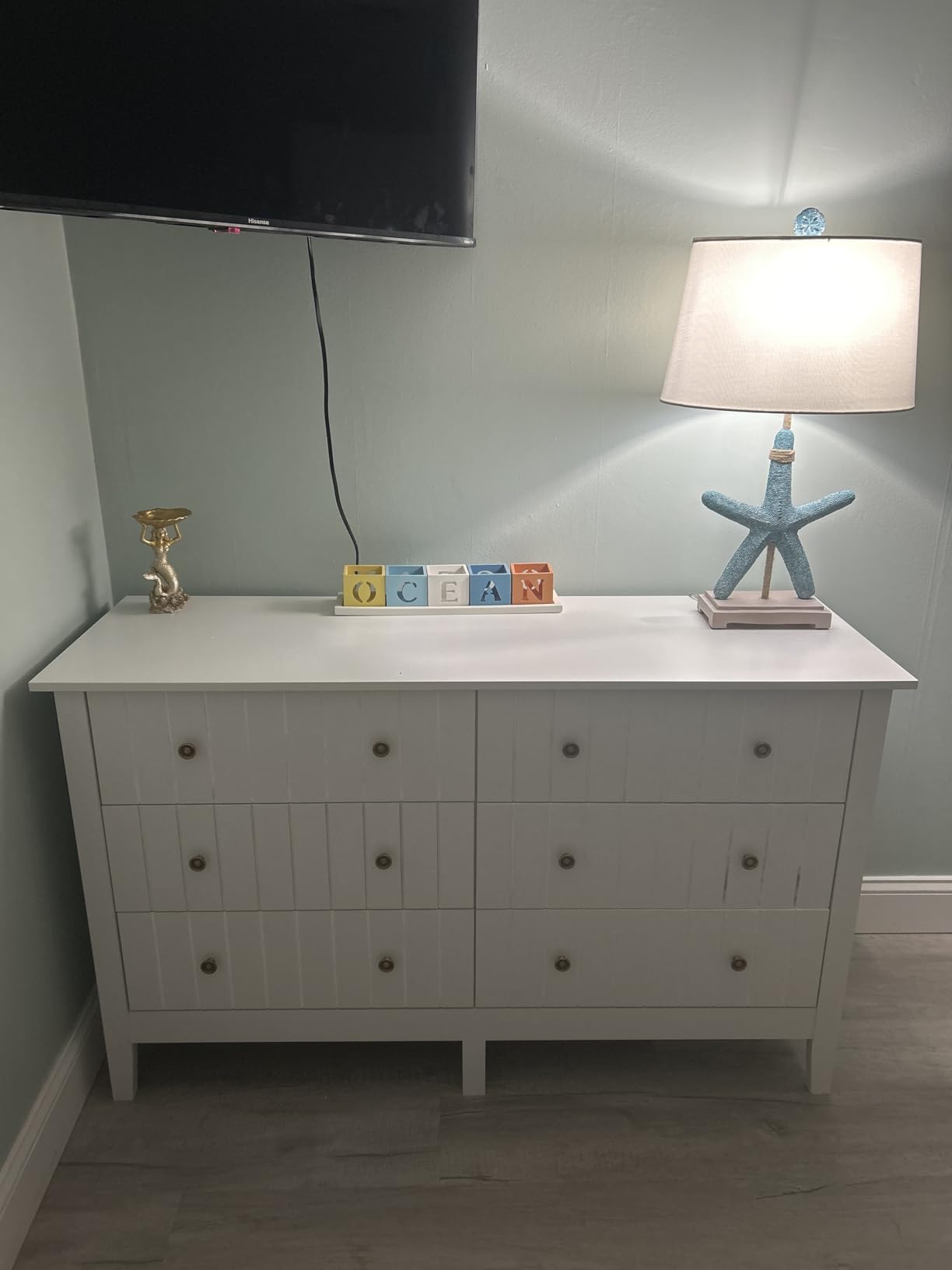 FOTOSOK White Dresser, Chest of Drawers, Modern 6 Drawer Nursery Dressers customer photo 2