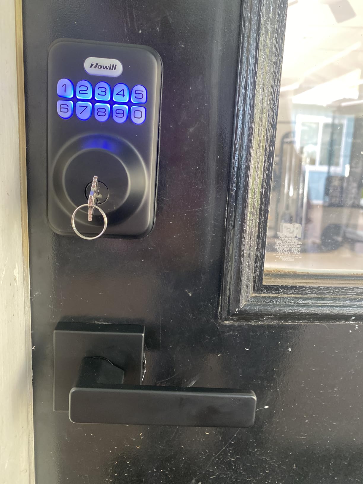 Zowill Keyless Entry Keypad Deadbolt Lock with Handles, Matte Black customer photo 2