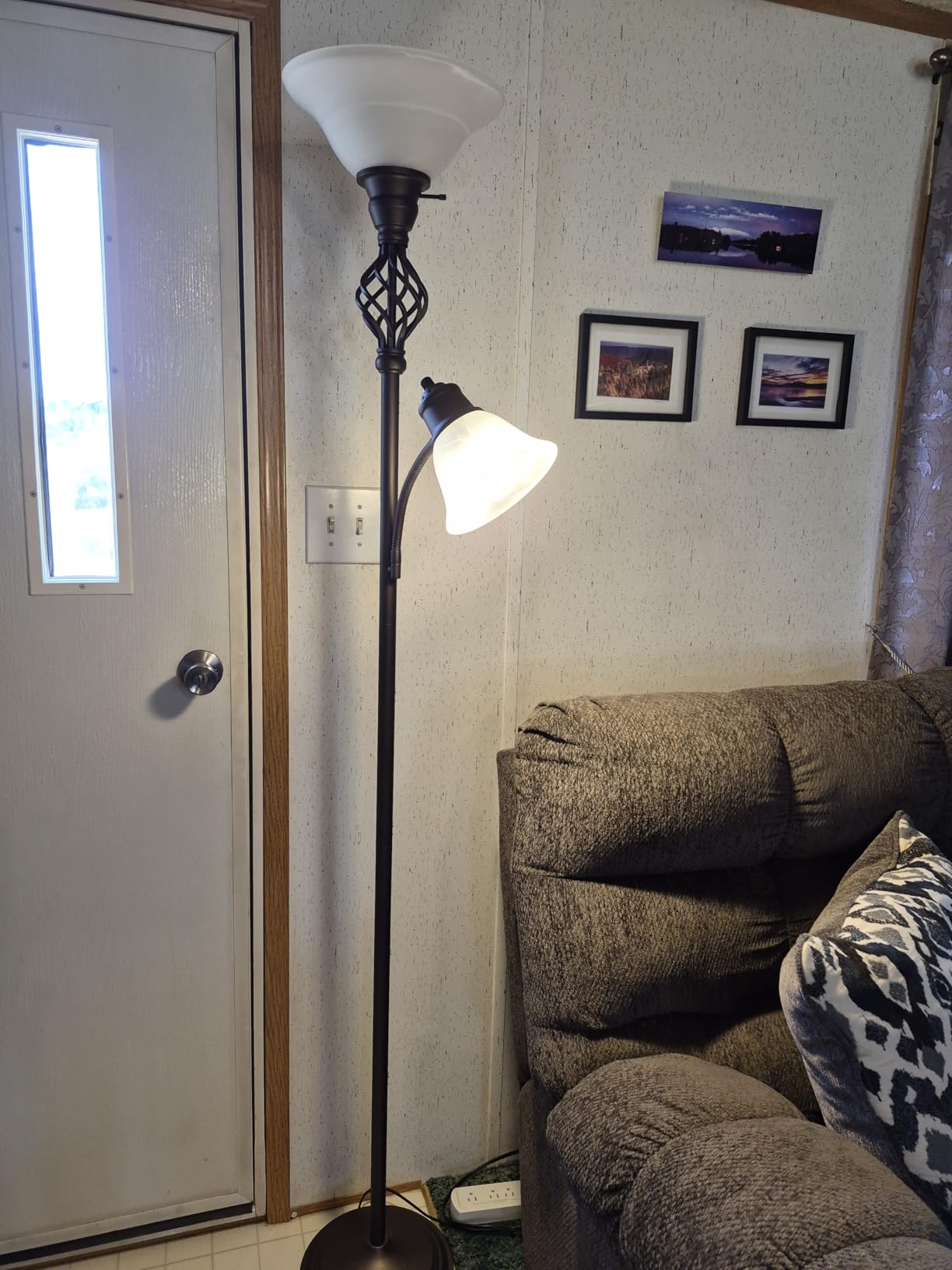 GyroVu Torchiere Floor Lamp for Living Room, LED Standing Reading Light customer photo 1