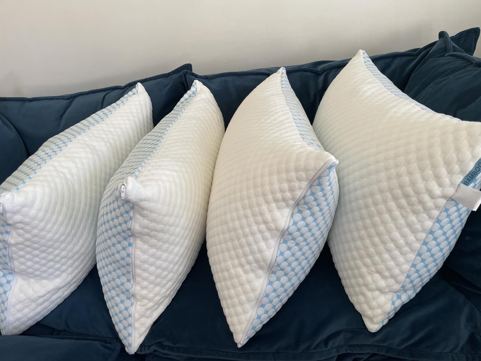 EASELAND Cooling Queen Size Firm Pillows, Shredded Memory Foam Set of 2 customer photo 1