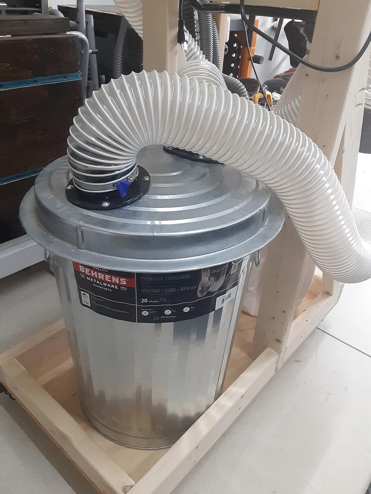 POWERTEC 70293V Cyclone Dust Collector and Separator Kit w/Clear 6 Gallon Dust Bucket, Hoses, Reducers, Couplers and Hose Clamps customer photo 1