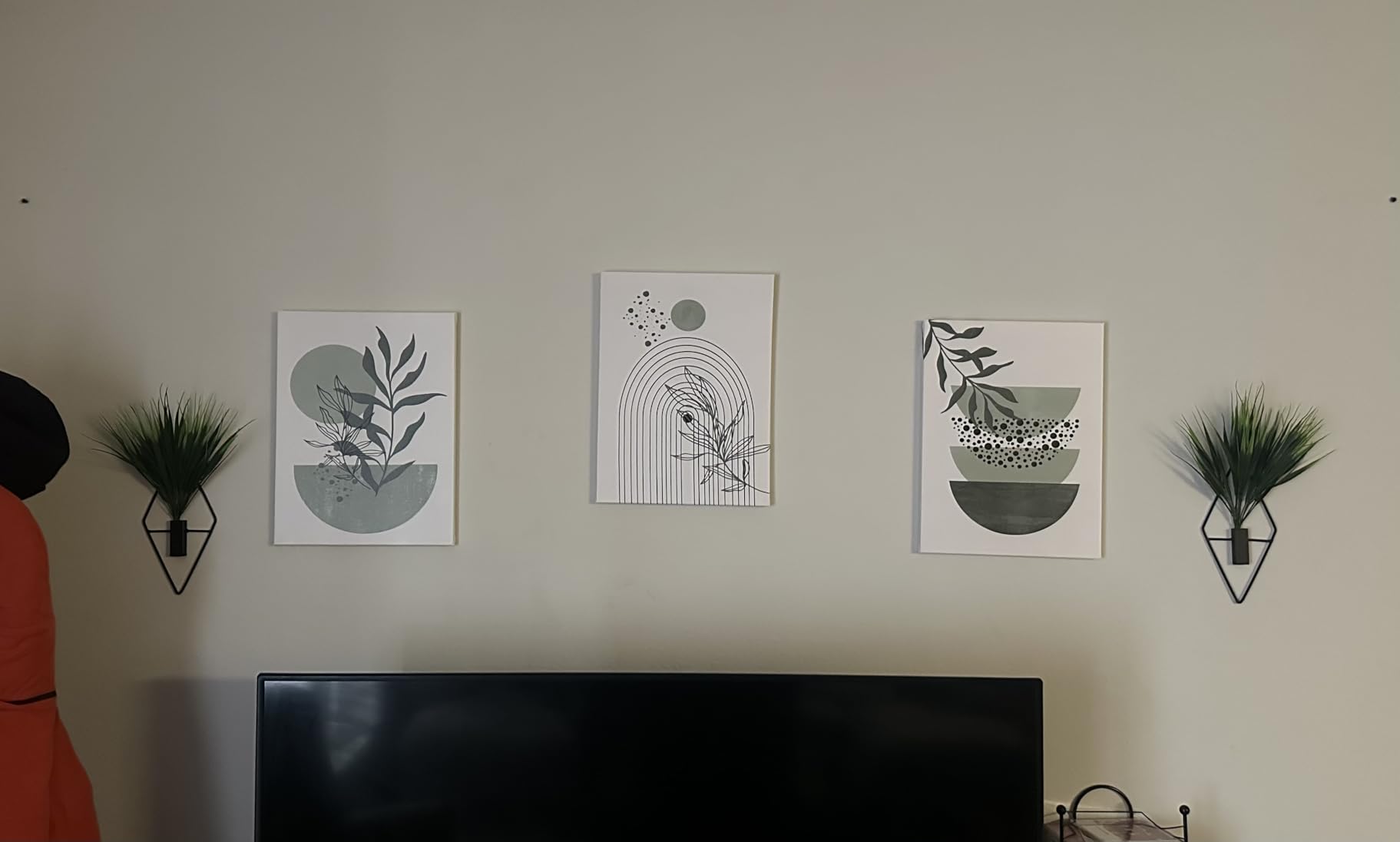 Boho Wall Art Prints Set of 3, Neutral Abstract Geometric Canvas Artwork for Bedroom, Bathroom, Living Room, Office (12x16 Inch x 3 Pieces) customer photo 1