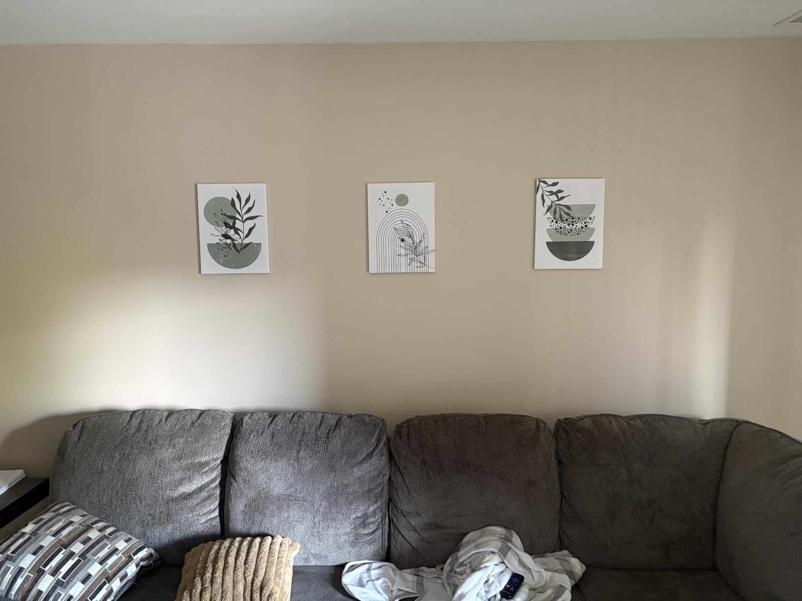 Boho Wall Art Prints Set of 3, Neutral Abstract Geometric Canvas Artwork for Bedroom, Bathroom, Living Room, Office (12x16 Inch x 3 Pieces) customer photo 2