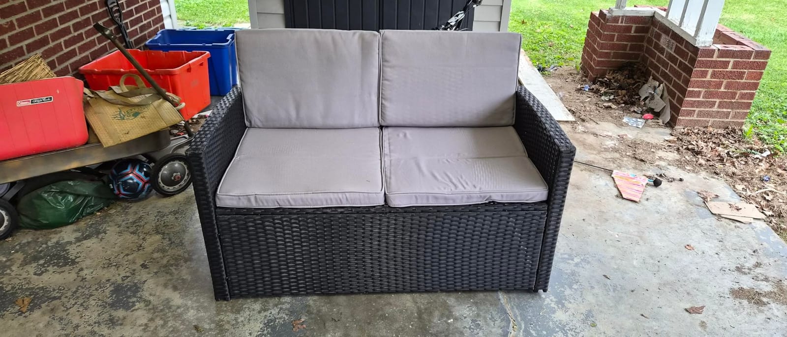KROFEM 4 Piece Patio Furniture Set, Outdoor Wicker Conversation Set customer photo 2