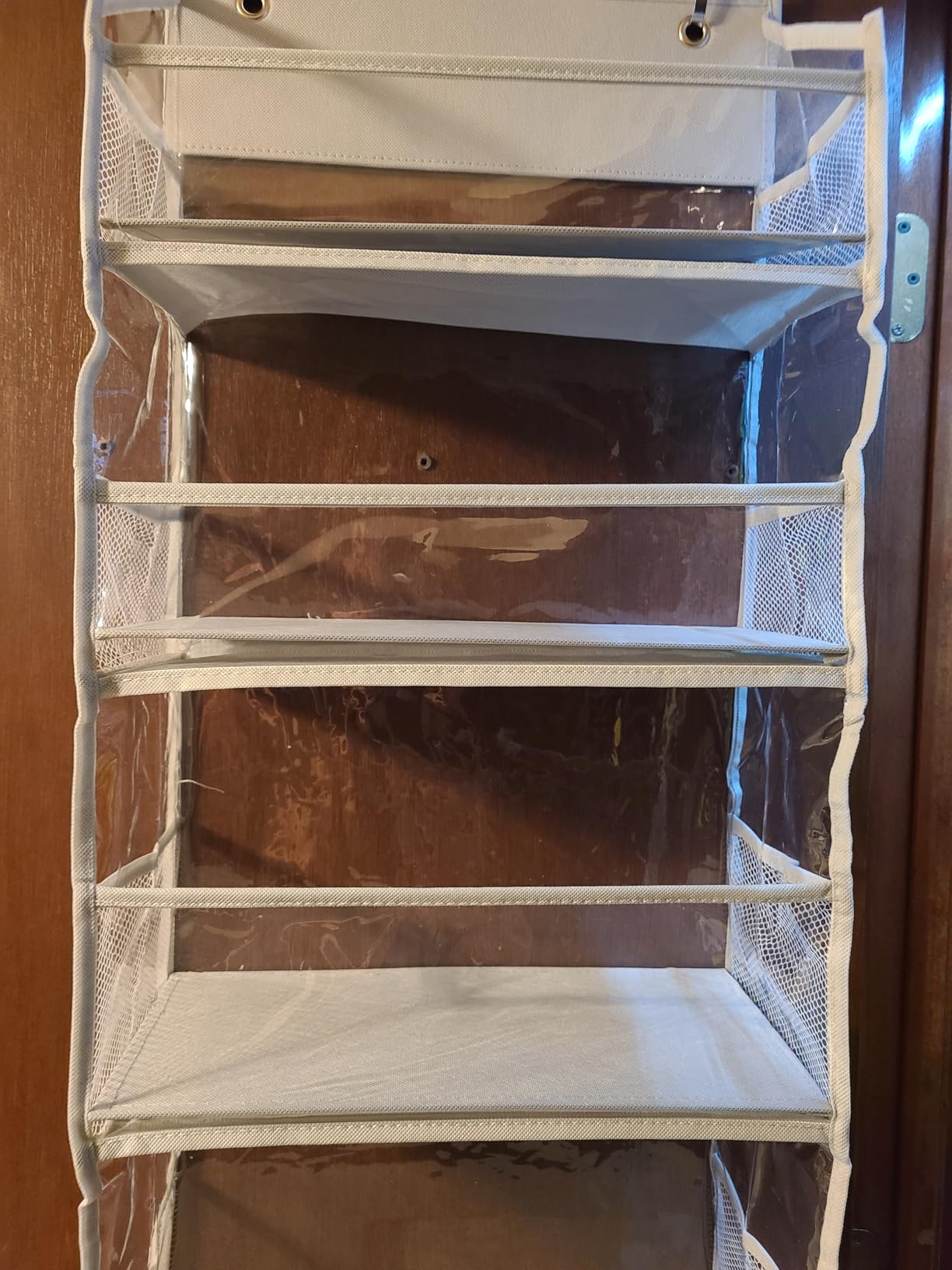 HOMELUX THEORY Over the Door Organizer, 6-Tier, 100D Fabric, Ivory 1pc customer photo 1