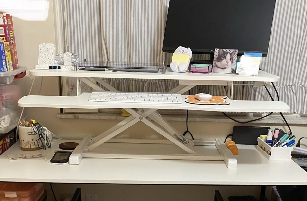 VIVO Black 48 in Standing Desk Converter, DESK-V048KB customer photo 2