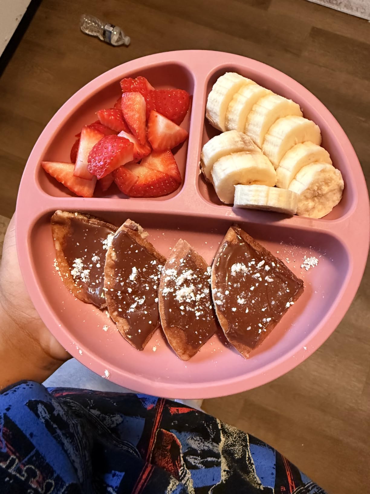 PandaEar 3 Pack Toddler Plates, Silicone Divided Suction Plate for Babies, BPA-Free 100% Food-Grade Silicone Unbreakable Baby Plate (Pink/Linen/Light Pink) customer photo 1