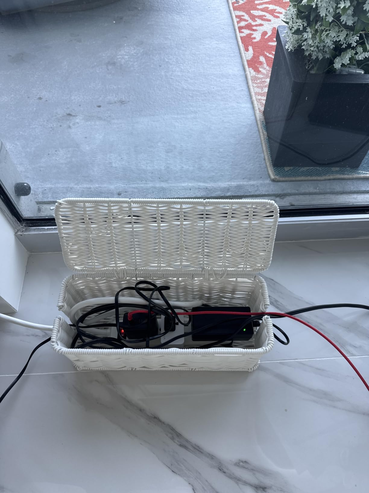 Cable Management Box, Handmade Rattan Cord Organizer for Power Strip customer photo 2