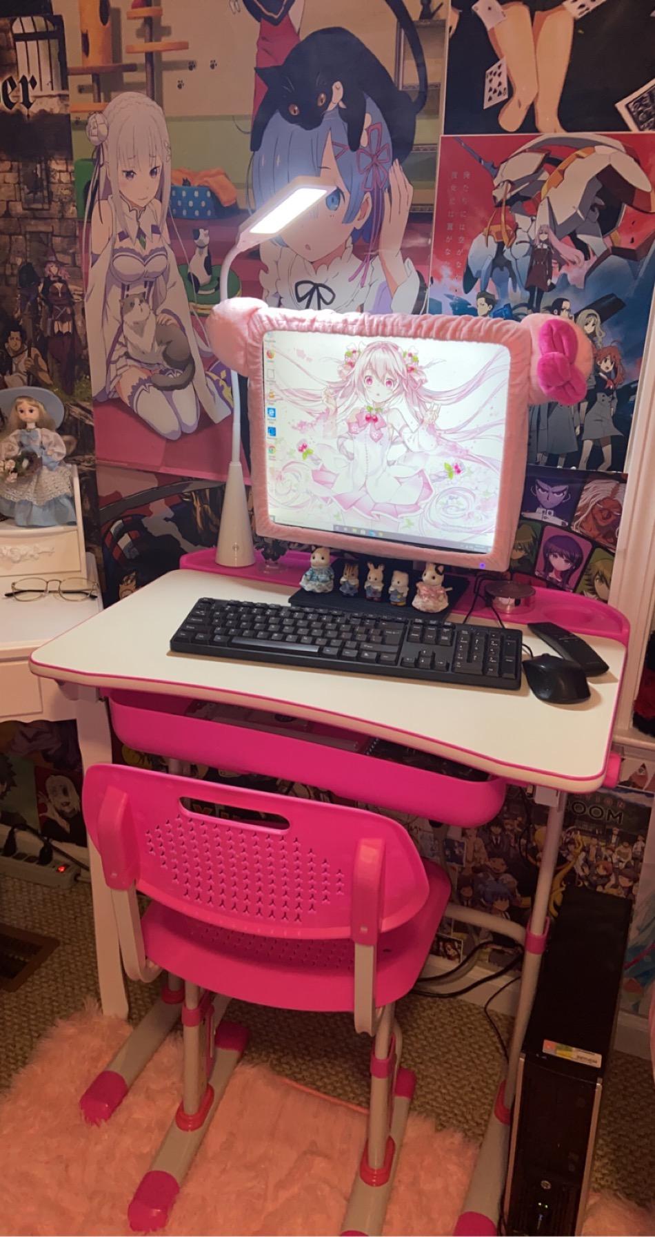 Kids Desk and Chair Set w/LED Light, Height-Adjustable for Age 7-15 customer photo 2