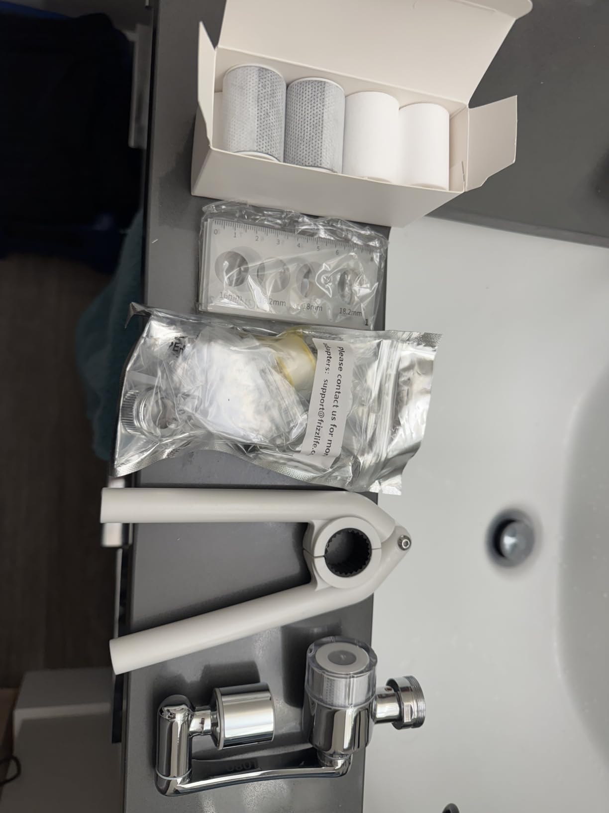 Frizzlife Water Filter for Sink Faucet Extender, NSF/ANSI 372, 9pcs Filter Reduce 99% Chlorine, 1080° Rotating Brass Swivel Aerator, 2 Modes Spray Faucet Filter for Skin Kitchen Bathroom Sink, FF1080 customer photo 2