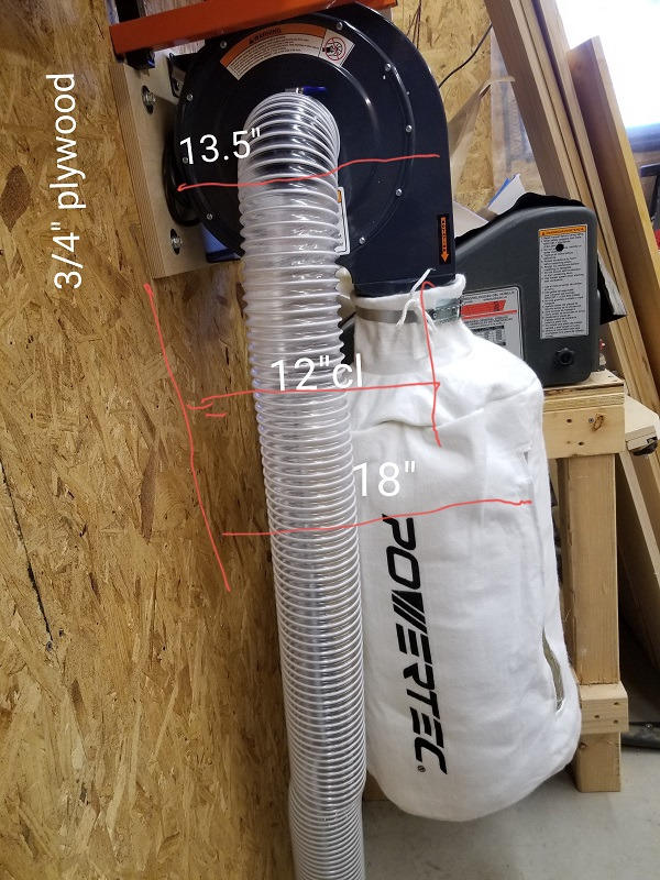 POWERTEC 1 HP Dust Collector with 1 Micron Dust Collector Bags and Mobile Base, Dust Collectors with 800 CFM for Woodworking Dust Collection System (DC1081) customer photo 2