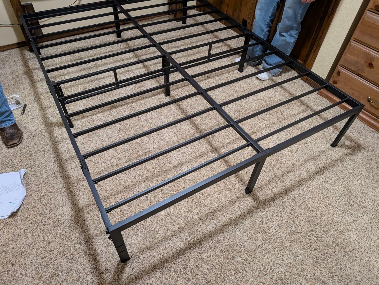 FUIOBYVV King Bed Frames,18 Inch Heavy Duty Metal Platform Bed Frame King Size Support Up to 3500 lbs with Headboard Compatible,No Box Spring Needed,Steel Slat Support,Noise Free,Easy Assembly customer photo 1