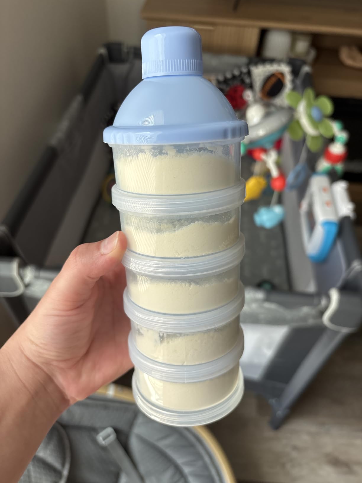 Accmor Formula Dispenser On The Go, 5 Compartments Stackable Formula Container for Travel, Baby Milk Powder Kids Snack Container, BPA Free customer photo 2