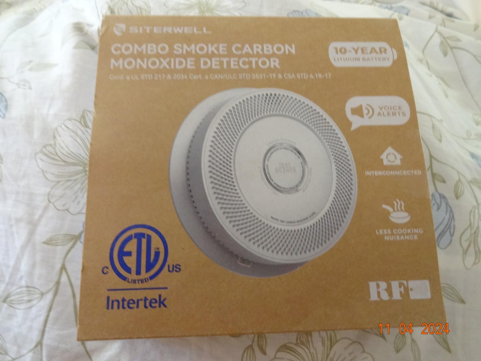 SITERWELL Smoke and Carbon Monoxide Detector 10-Year Battery, Wireless Interconnected Smoke Alarm Carbon Monoxide Detector with Dual Language Voice Alerts for Home and Babyroom, 1 Pack customer photo 2