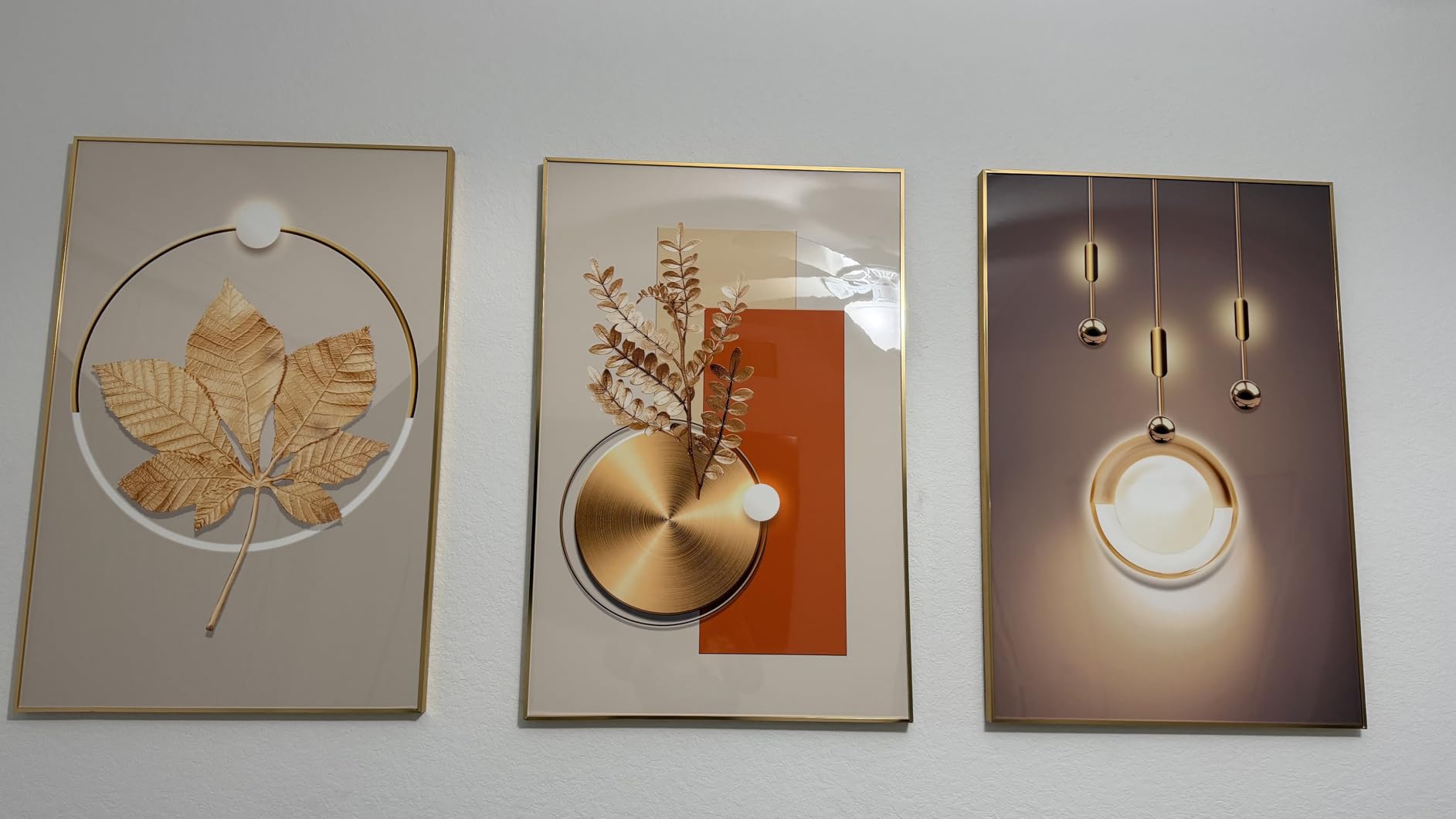 Large Framed Modern Luxury Wall Art for Living Room, 3 Piece 24x36 In customer photo 2