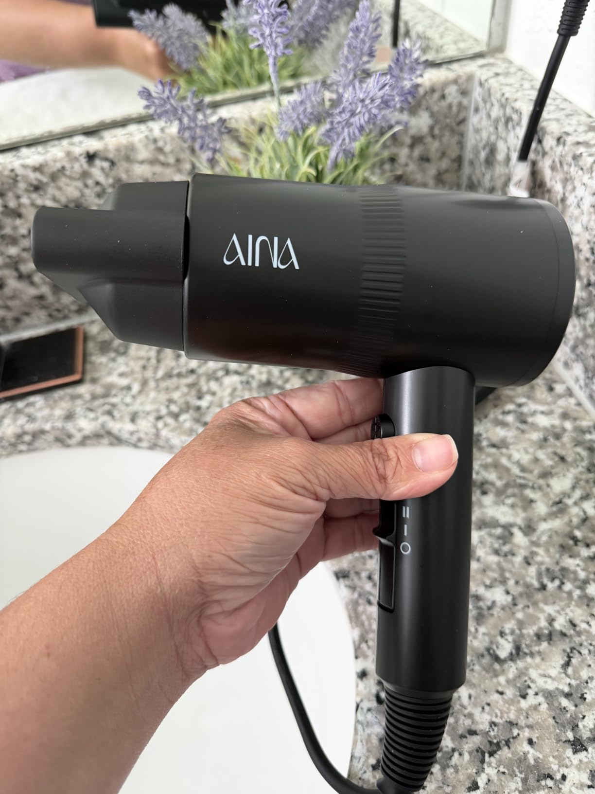 AINA Diffuser Hair Dryer Full-Featured Blow Dryer 110V/1600W(Babe Pink) customer photo 2