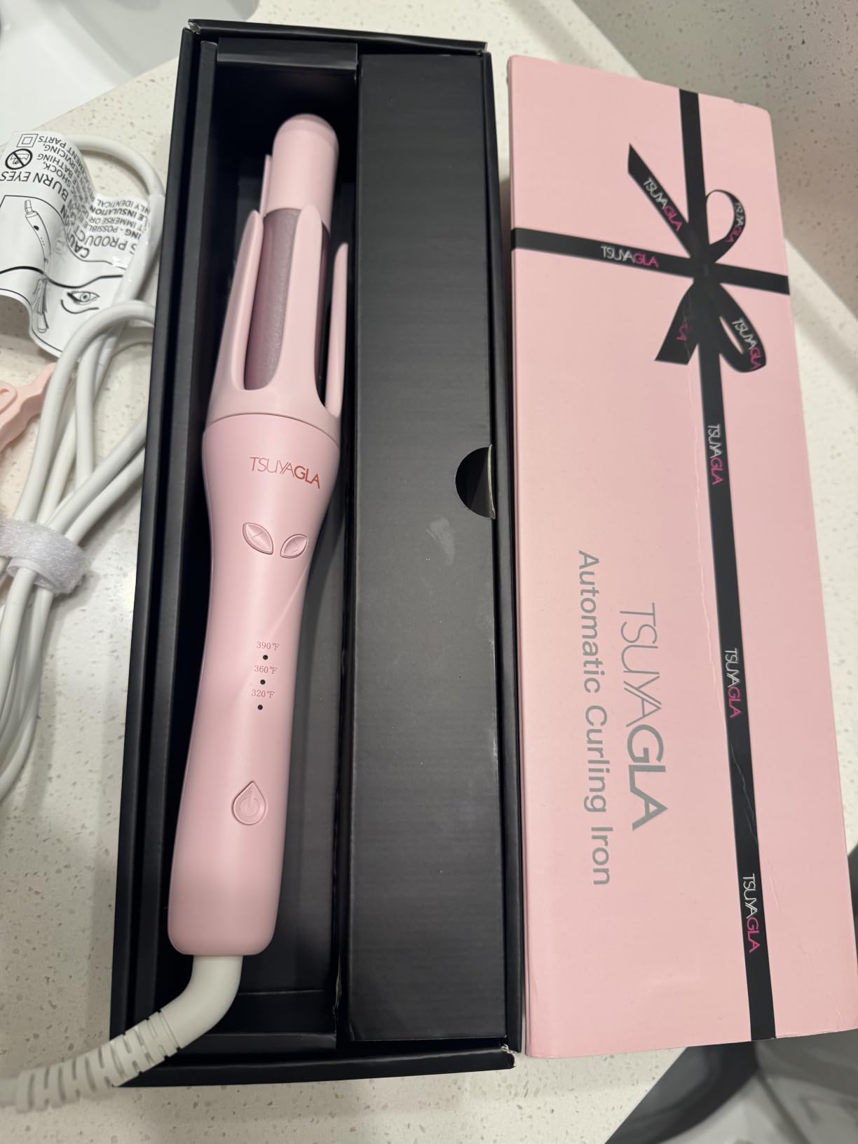 TSUYAGLA Automatic Curling Iron, 1.25 inch Hair Curler with 2-Way Rotation customer photo 2