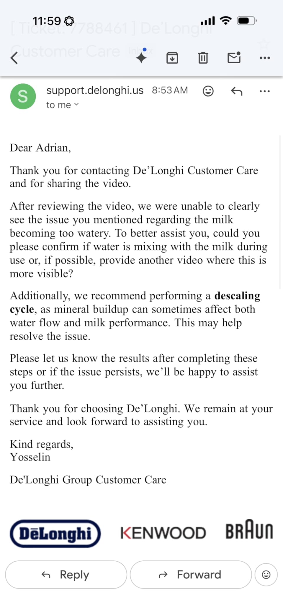 De'Longhi Classic Signature Espresso Machine, Adjustable Milk Frother customer photo 2