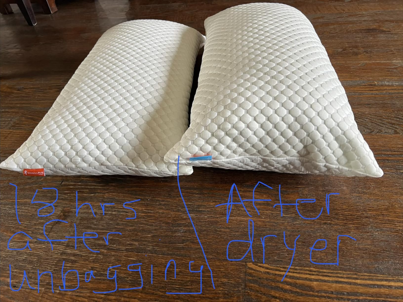 UYWO Cooling Pillows Queen Size Set of 2, Adjustable Memory Foam Pillows customer photo 1