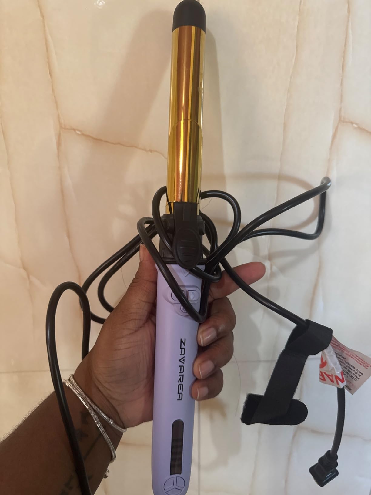 Rotating Automatic Curling Iron Set 3 Ceramic Barrels for Long Hair Waves customer photo 2