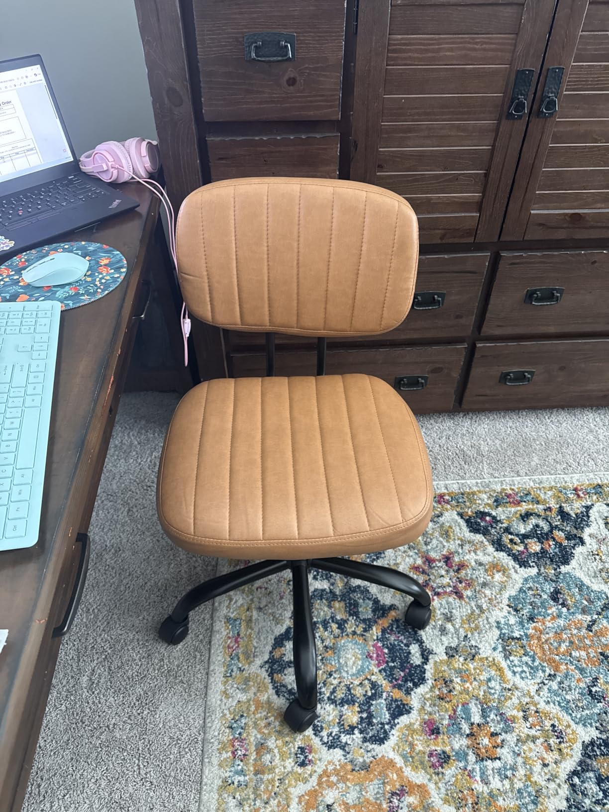 Sweetcrispy Office Desk Chair, Small Home Vanity Chair, Lumbar Support customer photo 1