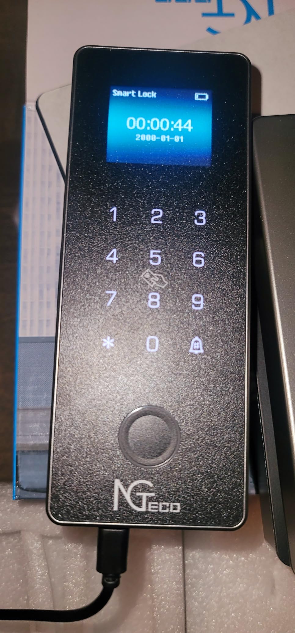 NGTeco Smart Glass Door Locks, 5 Unlock Ways Keyless Entry Gate Locks, Remote Control, Fingerprint, IC Card, Password, No Drill Door Locks for Home,Green House,Cabinet,Office customer photo 2